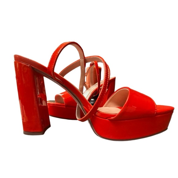 Vibrant Orange Platform Sandals - Picture 15 of 16